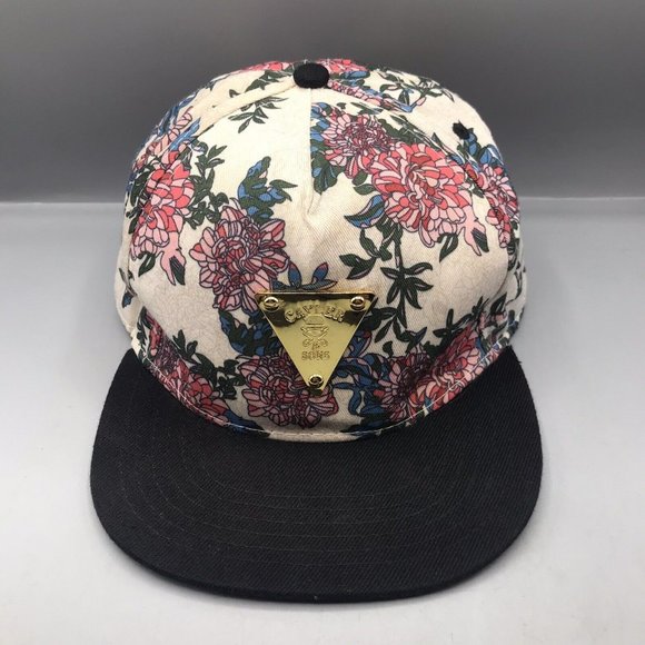 Cayler & Sons Snapback Hat Cap Floral Gold Color Pendant Adjustable NICE EUC - Picture 1 of 7